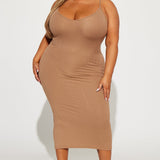 Vestido Midi Rasgado Brenda - Gris Pardo