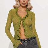 Top Con Abertura En Medio Sincerely That Girl - Verde Oliva