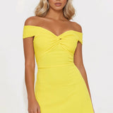 Vestido Mini Sin Tirantes Eden - Amarillo