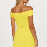Vestido Mini Sin Tirantes Eden - Amarillo