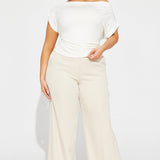 Camisa Top Eva Effortless One Shoulder - Marfil