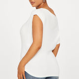 Camisa Top Eva Effortless One Shoulder - Marfil