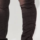 Pantalón De Mezclilla Ajustado Con Stretch Cutting Ties Tinted Stacked - Moca