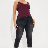 Camisa Top Silver Lining Invisible Strap Ribbed - Ciruela
