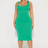Vestido Midi Double Scoop - Kelly Green