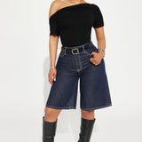Camisa Top Eva Effortless One Shoulder - Negro