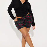 Camisa Top Dove Long Sleeve Surplice - Negro