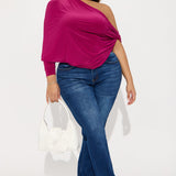 Camisa Top Make An Effort One Shoulder - Magenta