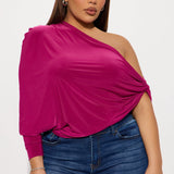 Camisa Top Make An Effort One Shoulder - Magenta