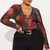 Pantiblusa Moody Mesh Long Sleeve - Leopardo