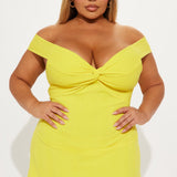 Vestido Mini Sin Tirantes Eden - Amarillo
