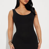 Vestido Midi Double Scoop - Negro