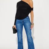 Camisa Top Make An Effort One Shoulder - Negro