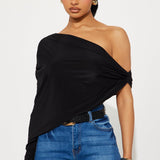 Camisa Top Make An Effort One Shoulder - Negro