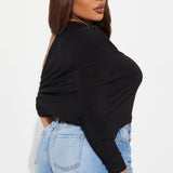 Camisa Top Make An Effort One Shoulder - Negro