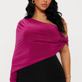 Camisa Top Make An Effort One Shoulder - Magenta