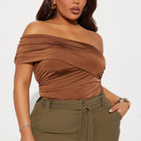 Pantiblusa Reese Off Shoulder Ruched - Chocolate
