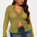 Top Con Abertura En Medio Sincerely That Girl - Verde Oliva