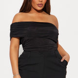 Pantiblusa Reese Off Shoulder Ruched - Negro