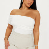 Pantiblusa Reese Off Shoulder Ruched - Marfil