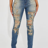 Pantalón De Mezclilla Wanna Know Tinted Stretch Skinny - Deslavado Medio