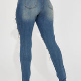 Pantalón De Mezclilla Wanna Know Tinted Stretch Skinny - Deslavado Medio