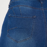 Pantalón De Mezclilla Ajustado Con Stretch Back It Up Ripped Booty Lifting - Deslavado Oscuro