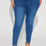 Pantalón De Mezclilla Ajustado Con Stretch Vibe Check Curvy - Deslavado Medio