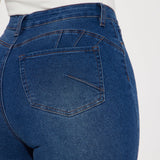 Pantalón De Mezclilla Ajustado Con Stretch Back It Up Ripped Booty Lifting - Deslavado Oscuro