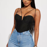 Camisa Top Sara Corset - Negro