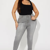 Pantalón de Mezclilla Ajustado Tiro Alto Con Stretch Madrid Booty Lifting - Gris
