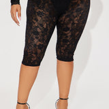 Mallas Current Mood Lace Capri - Negro