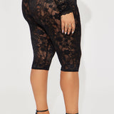 Mallas Current Mood Lace Capri - Negro
