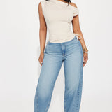 Camisa Top Vera One Shoulder - Beige