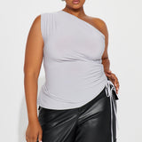 Camisa Top Alaia One Shoulder - Gris