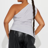 Camisa Top Alaia One Shoulder - Gris