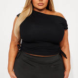 Camisa Top Vera One Shoulder - Negro