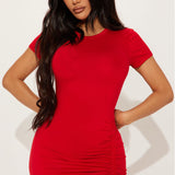 Vestido Midi Fruncido Dani - Rojo