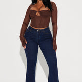 Camisa Top Melanie Mesh Corset - Café
