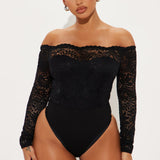 Pantiblusa Katie Lace Off Shoulder - Negro