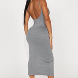 Vestido Midi Helena High Neck - Carbón