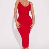 Vestido Midi Rasgado Brenda - Rojo