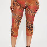 Mallas That's Hot Mesh Capri - Rojo/Combinado