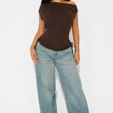 Camisa Top Vera One Shoulder - Chocolate