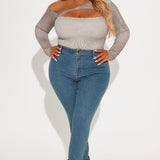 Camisa Top Don't Wait Up One Shoulder - Moca