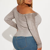 Camisa Top Don't Wait Up One Shoulder - Moca