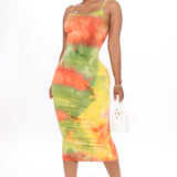 Vestido Midi Desteñido Good As Always - Naranja/Combinado
