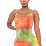 Vestido Midi Desteñido Good As Always - Naranja/Combinado