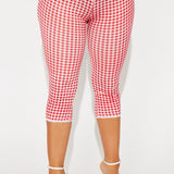 Mallas Sweet Talking Gingham Capri - Red/White