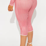 Mallas Sweet Talking Gingham Capri - Red/White